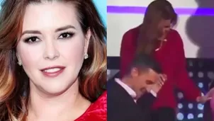 La venezolana se encontraba bajando las escaleras del programa televisivo. Video: IG Elgordoylaflaca