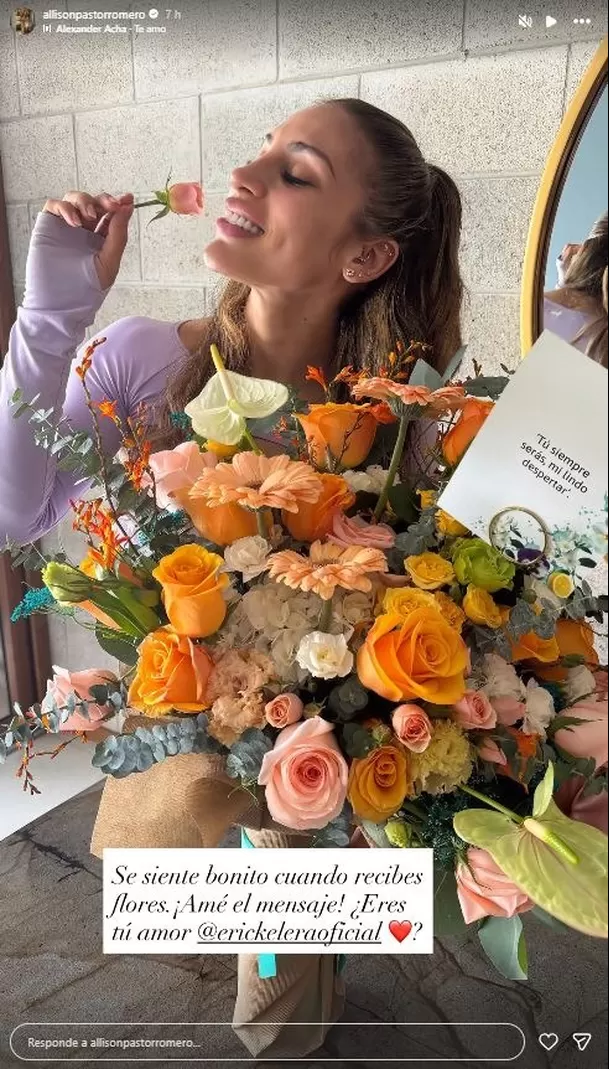 Allison Pastor recibió fue sorprendida con ramo de flores / Instagram: Allison Pastor Romero Allison Pastor recibió fue sorprendida con ramo de flores / Instagram: Allison Pastor Romero
