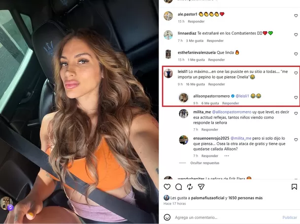 Tras lo ocurrido, Alisson Pastor volvió a llamar la atención, esta vez en redes sociales. Foto: Instagram