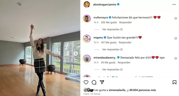 Amigas de Alondra García Miró reaccionaron a su nuevo departamento / Instagram