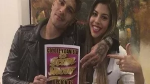 Paolo Guerrero y Alondra García Miró apoyan al 'Coyote' Rivera. Foto: Twitter Oficial