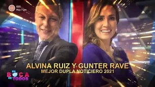 Alvina Ruiz y Gunter Rave ganan premio a ‘Mejor dupla del noticiera 2021’