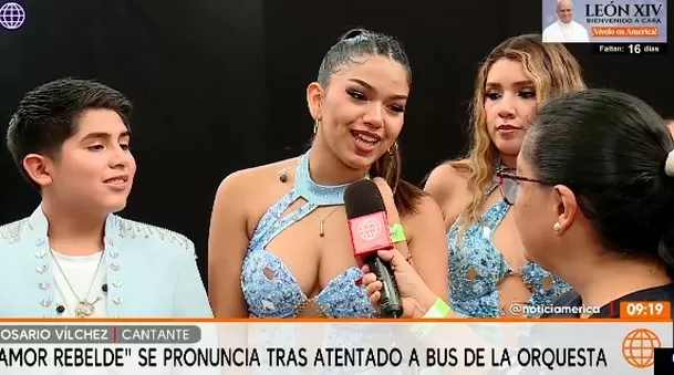 Los integrantes de Amor Rebelde se pronunciaron tras el atentado contra el bus de la orquesta. Aunque reconocieron que vivieron un gran susto, agradecieron que nadie resultara herido y aseguraron que continuarán con sus presentaciones. Video: América Espectáculos Los integrantes de Amor Rebelde se pronunciaron tras el atentado contra el bus de la orquesta. Aunque reconocieron que vivieron un gran susto, agradecieron que nadie resultara herido y aseguraron que continuarán con sus presentaciones. Video: América Espectáculos
