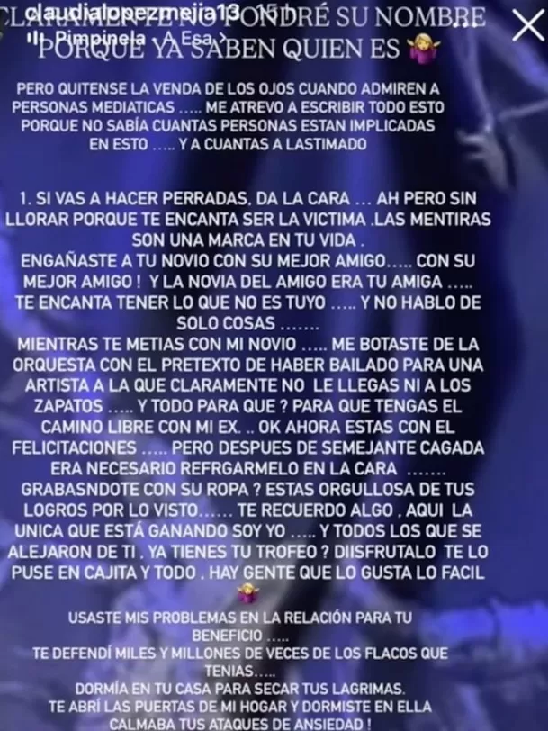 Bailarina hizo fuerte acusación en contra de Amy Gutiérrez / Instagram