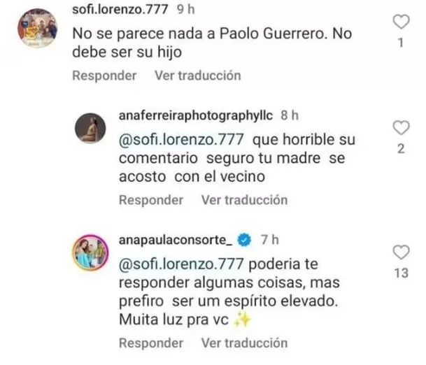 Ana Paula Consorte se molestó con usuaria / Fuente: Instagram