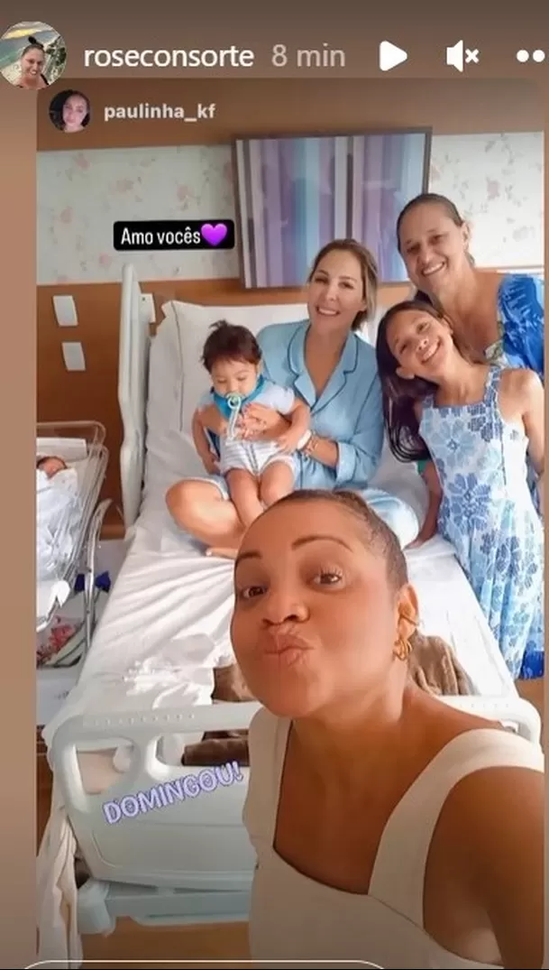 Rose Consorte, madre de Ana Paula publicó esta fotografía del encuentro con su tercer nieto/Foto: Instagram