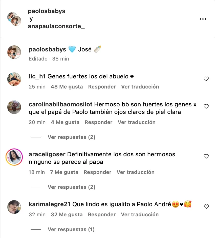 Comentarios a Paula Consorte. Fotos: Instagram