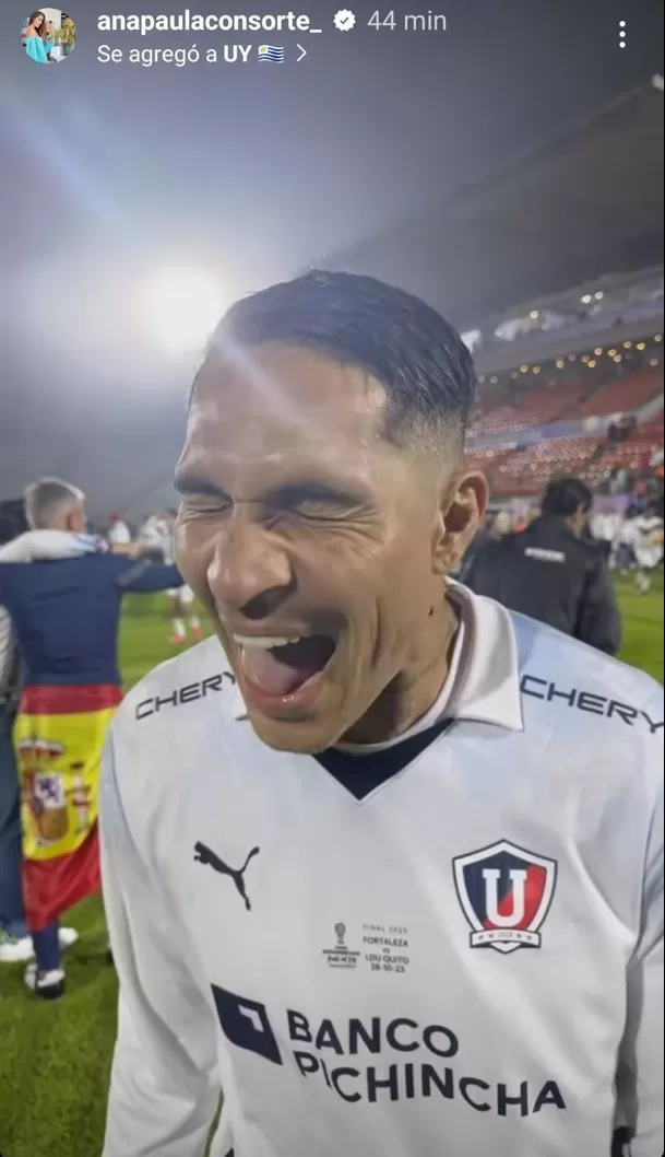 Celebración de Paolo Guerrero tras título de la Sudamericana. Fuente: Instagram