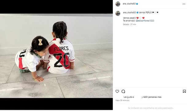 Publicación de Ana Siucho para Edison Flores. Fuente: Instagram