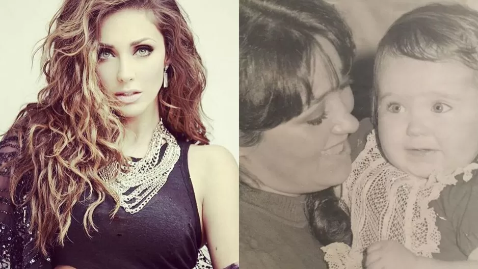 Anahí reveló adorable foto de su niñez junto a su mamá. Foto: Instagram