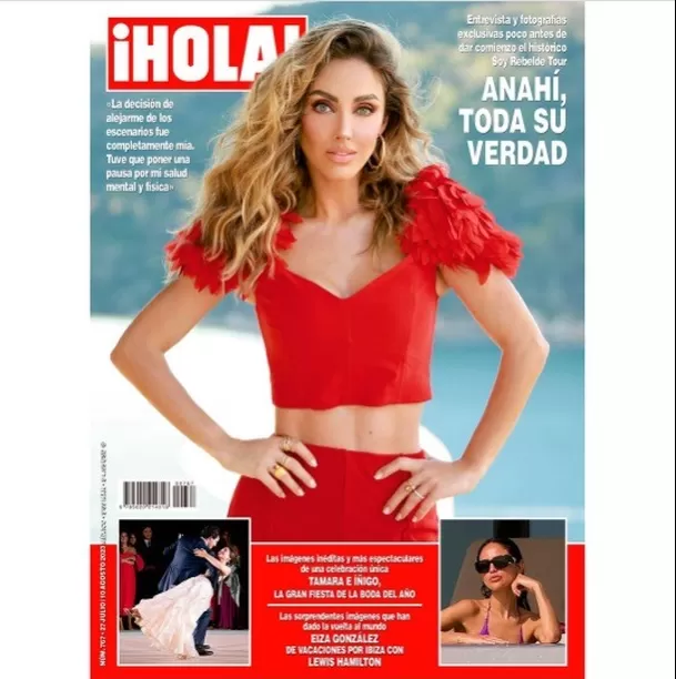 Anahí portada de la revista ¡Hola! Fuente: Instagram