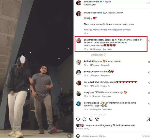 La actriz dedicó un efusivo mensaje al ver el video que compartió Erick Elera bailando junto a Flavia, la hija que tienen en común Video: Instagram @erickeleraoficial La actriz dedicó un efusivo mensaje al ver el video que compartió Erick Elera bailando junto a Flavia, la hija que tienen en común Video: Instagram @erickeleraoficial
