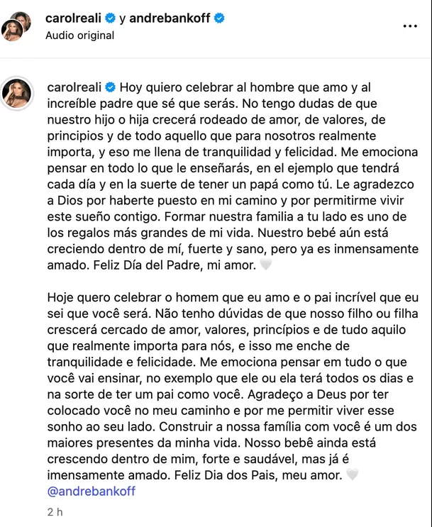 En el marco del Día del Padre, Cachaza compartió el especial momento en que le contó a su pareja que serían padres. La noticia desató una emotiva reacción que rápidamente se volvió viral. Video y fotos: IG @carolreali En el marco del Día del Padre, Cachaza compartió el especial momento en que le contó a su pareja que serían padres. La noticia desató una emotiva reacción que rápidamente se volvió viral. Video y fotos: IG @carolreali