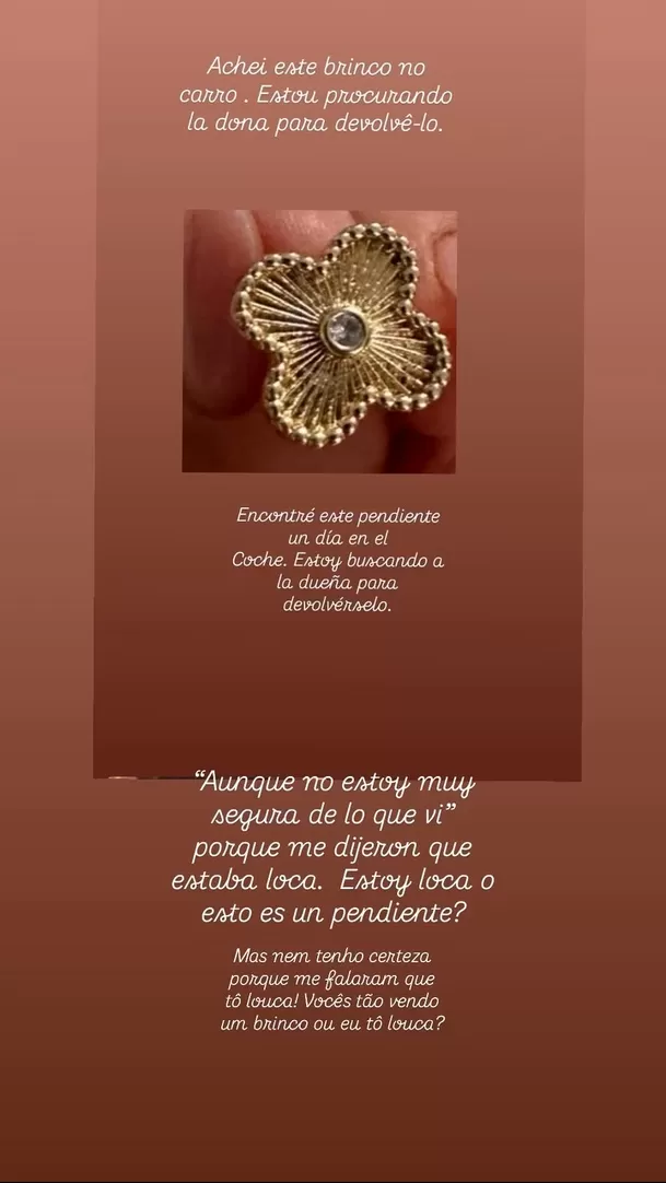 Suhaila Jad, esposa de André Carrillo, encontró un arete en vehículo / Instagram