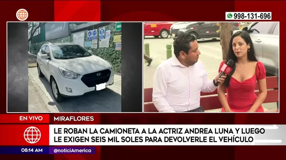 Andrea Luna denunció robo de su camioneta y extorsión de 6 mil soles para recuperar auto. Fuente: AméricaTV