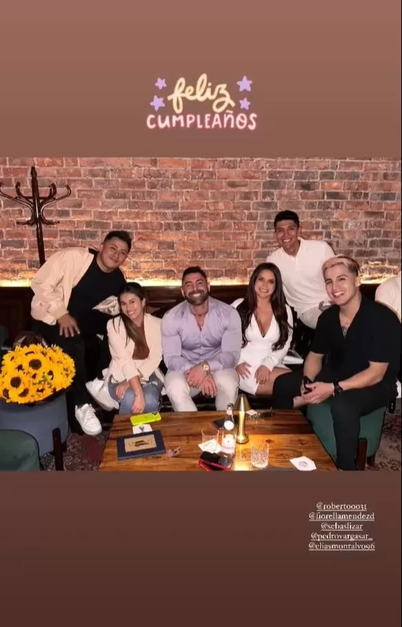 Sebastián Lizarzaburu llegó a la celebración por el cumpleaños de su ex Andrea San Martín / Fuente: Instagram