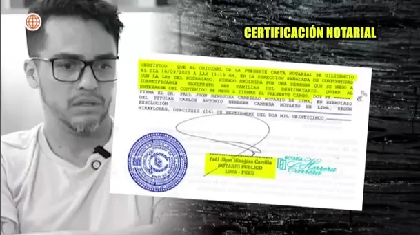 Mientras que el notaria certificó que un familiar de Juan Víctor Sánchez se negó a recibir el documento / Captura