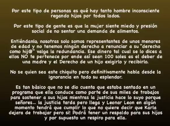 Andrea San Martín se pronunció tras ganar demanda de alimentos a Juan Víctor Sánchez