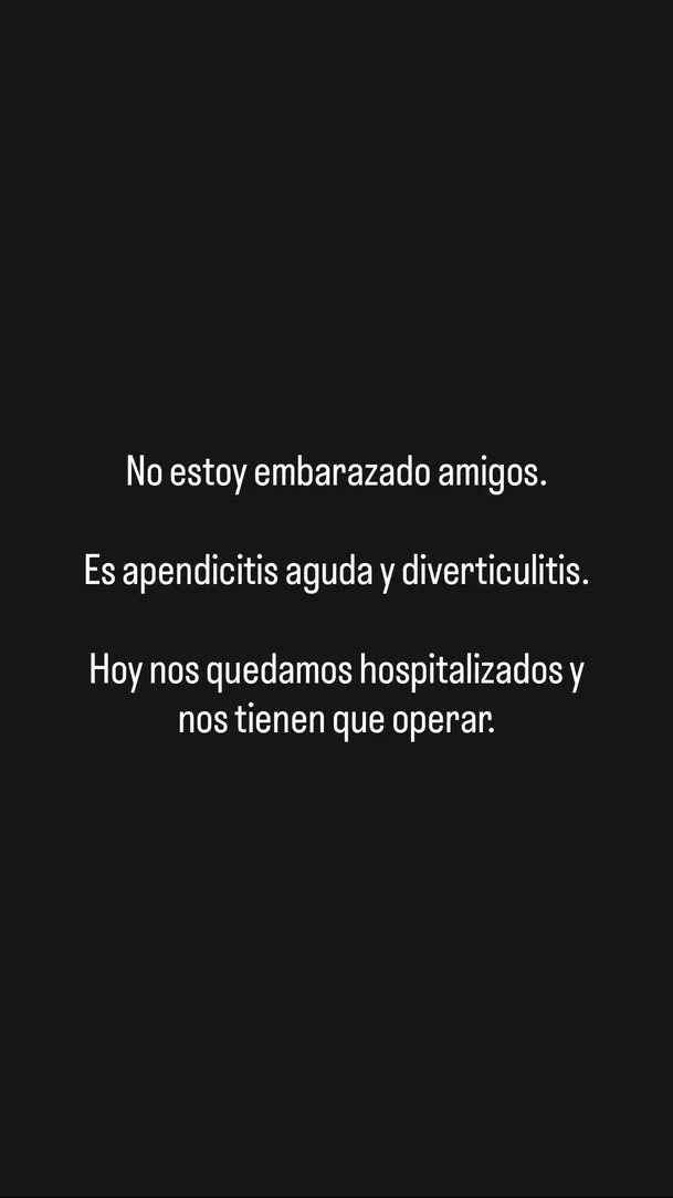 Andrés Wiese fue diagnosticado con apendicitis aguda y diverticulitis / Instagram Andrés Wiese fue diagnosticado con apendicitis aguda y diverticulitis / Instagram
