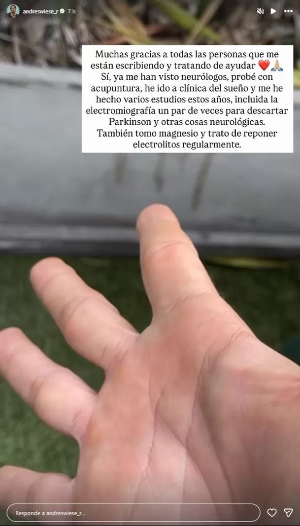 Andrés Wiese se sometió a descarte de Parkinson por extraña enfermedad / Instagram