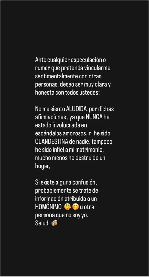 Pamela López responde a Cueva tras mención de exfutbolistas/ Captura Instagram