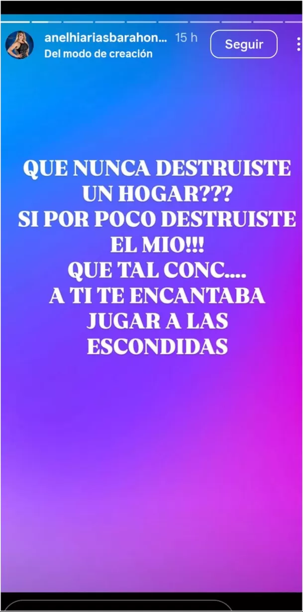Anelhí Arias contra Pamela López: "Por poco destruiste mi hogar"/ Captura Instagram