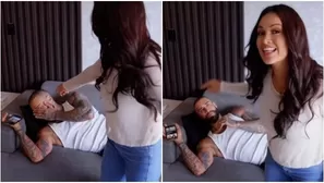 Angie Arizaga "cacheteó" Jota Benz tras descubrir likes a mujeres. Fuente: Instagram