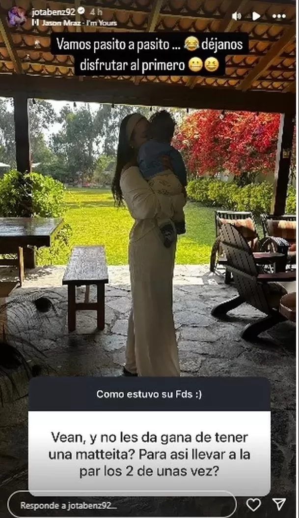 Publicación de Jota Benz en redes sociales. Fuente: Instagram