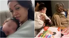 Angie Arizaga compartió tierno momento entre su hijo y su abuela