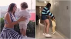 Angie Arizaga impacta al mostrar talento de su hijo para el baile