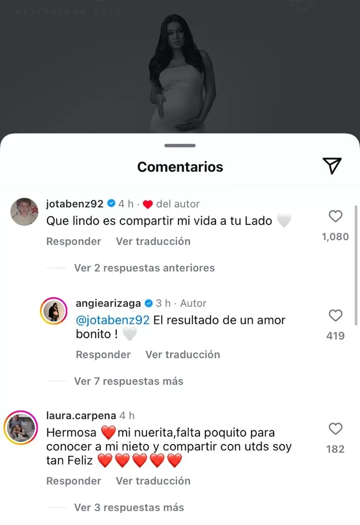 Comentarios en sus fotografías | Captura: Instagram