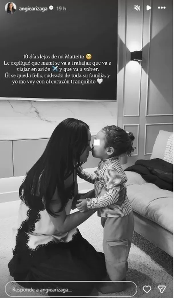 Angie Arizaga se va del país y tiene conmovedora despedida con su hijo / IG:angiearizaga Angie Arizaga se va del país y tiene conmovedora despedida con su hijo / IG:angiearizaga