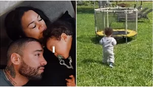 Angie y Jota al borde del llanto tras ver que su hijo ya camina solo. Fuente: Instagram