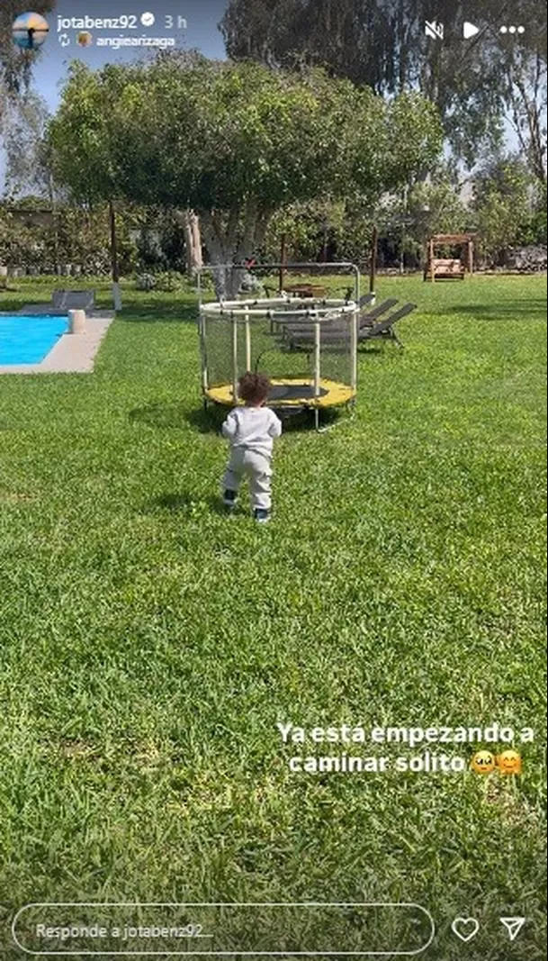 Angie Arizaga y Jota Benz celebraron que su hijo ya camina solo. Fuenrte: Instagram