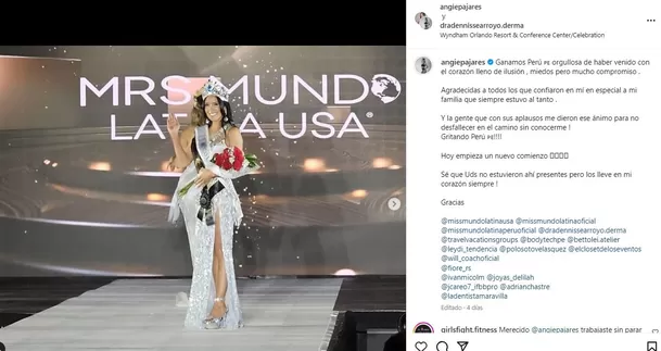 Angie Pajares, mamá de Ximena Hoyos, ganó certamen de belleza / Instagram