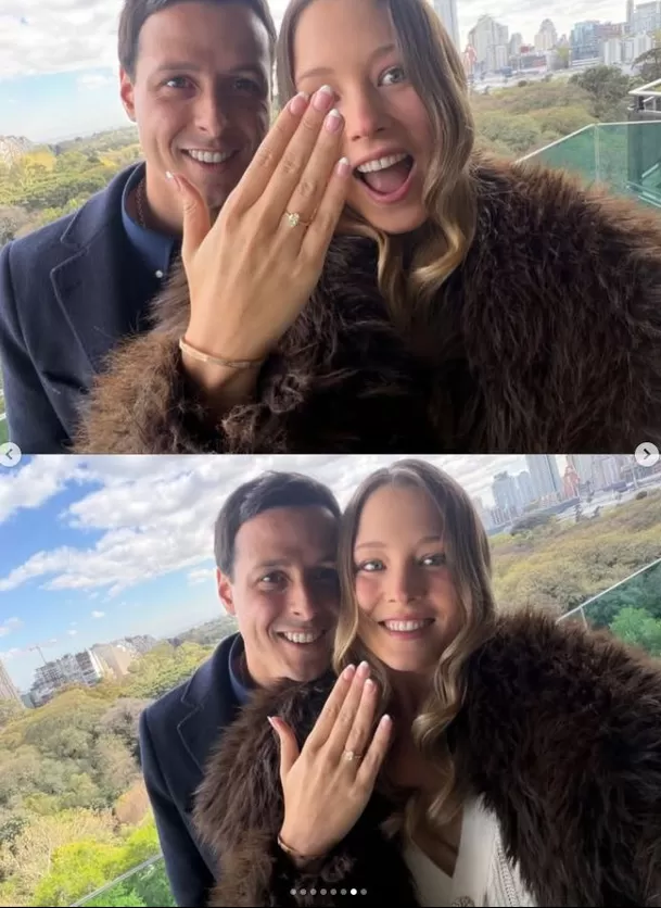 Micaela Bebin, hija mayor de Anna Carina Copello, anunció su compromiso con Tiago del Río a los 23 años y recibió una emotiva reacción de su mamá, quien no ocultó su felicidad al verla dar este importante paso. Foto: IG @micabebin