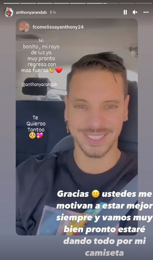 Anthony Aranda agradeció buenos deseos tras lesión en EEG: “Pronto estaré dando todo”