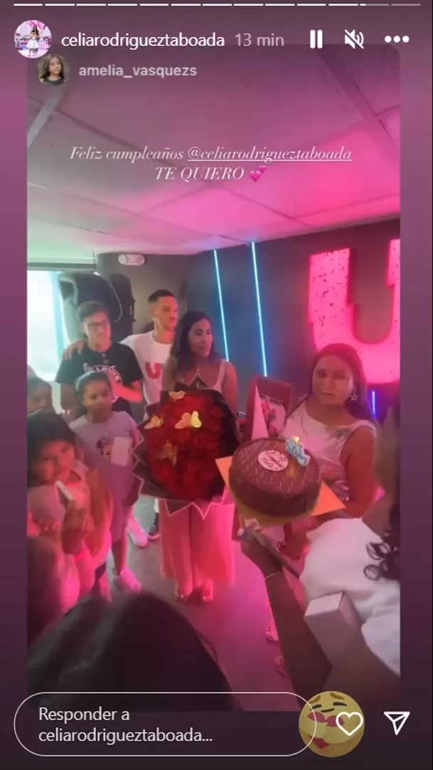 Melissa Paredes y Anthony Aranda estuvieron juntos en el cumpleaños de la mamá de la actriz. Fuente: Instagram