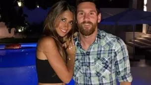 Antonella Roccuzzo y Lionel Messi . Foto: Instagram