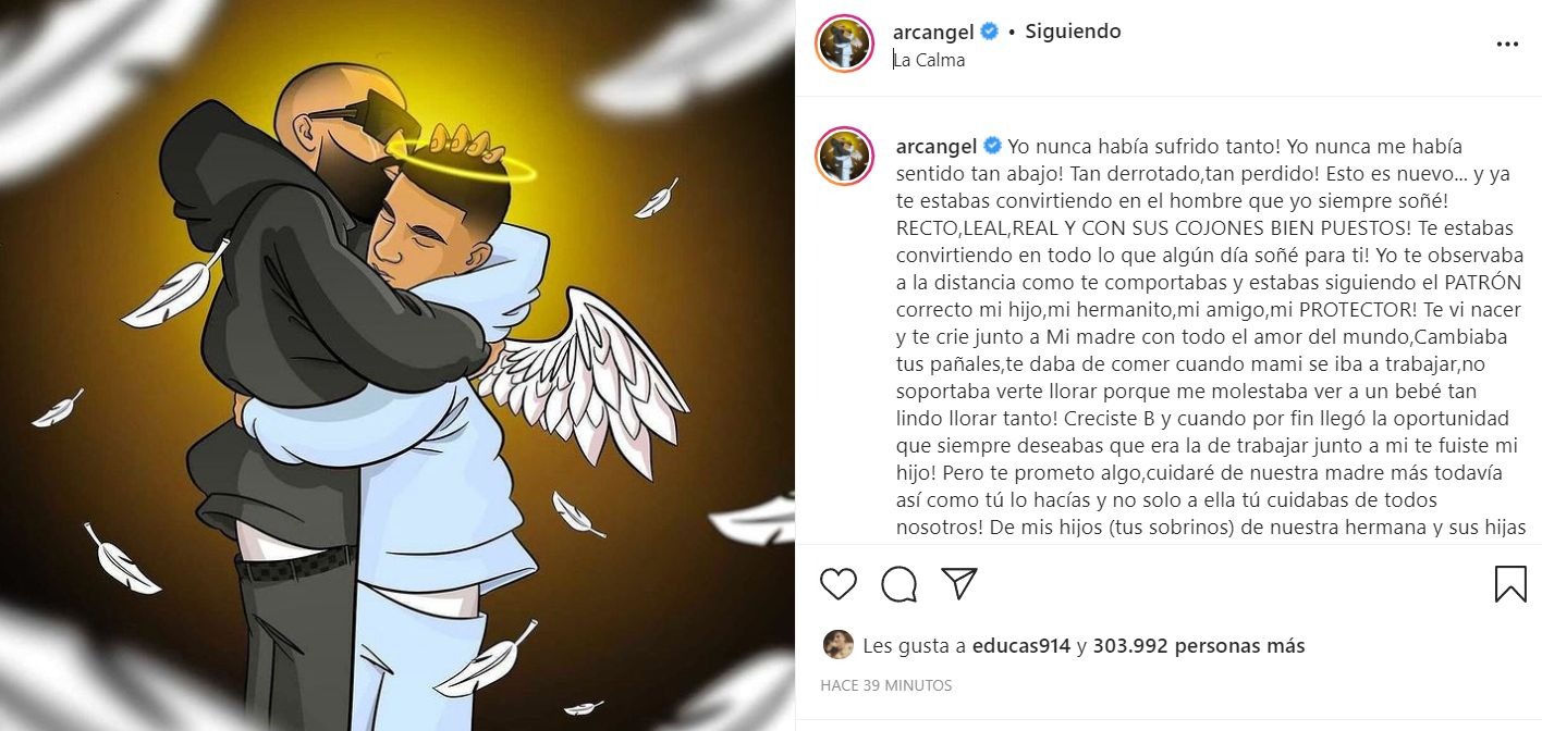 Arcángel se despide de su hermano con desgarrador mensaje 