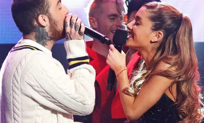 Ariana Grande protagonizó tierno beso con rapero Mac Miller en pleno ...