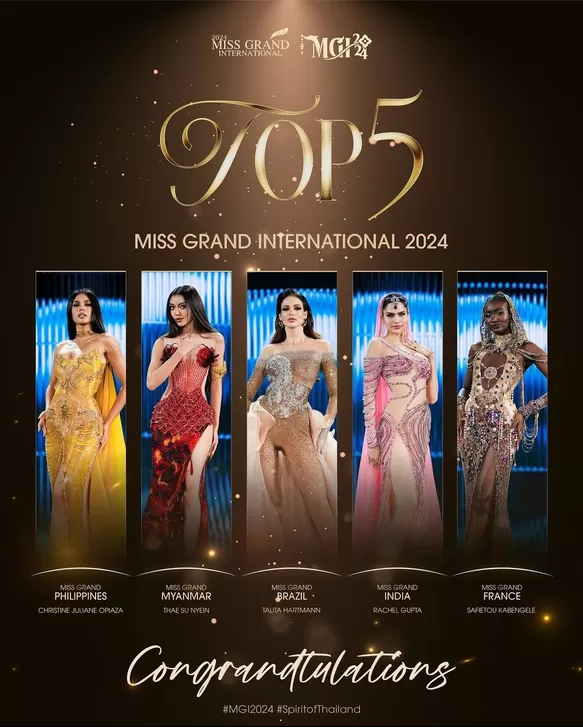 El top 5 de la final de Miss Grand International 2024 / Instagram