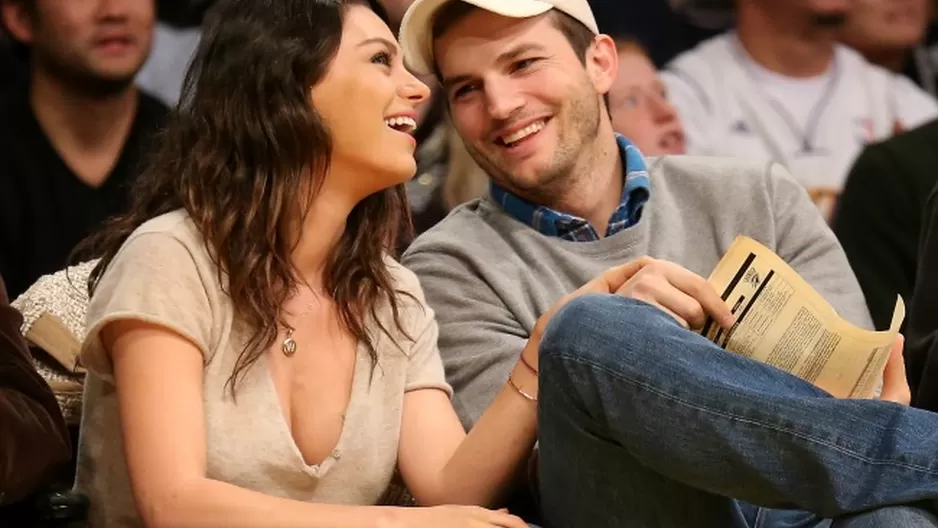 Mila Kunis junto a Ashton Kutcher. Foto: Nueva Mujer