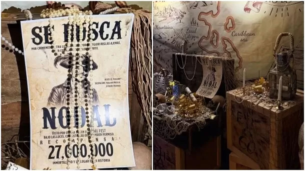 Christian Nodal celebró sus 27 años con temática de piratas / Instagram