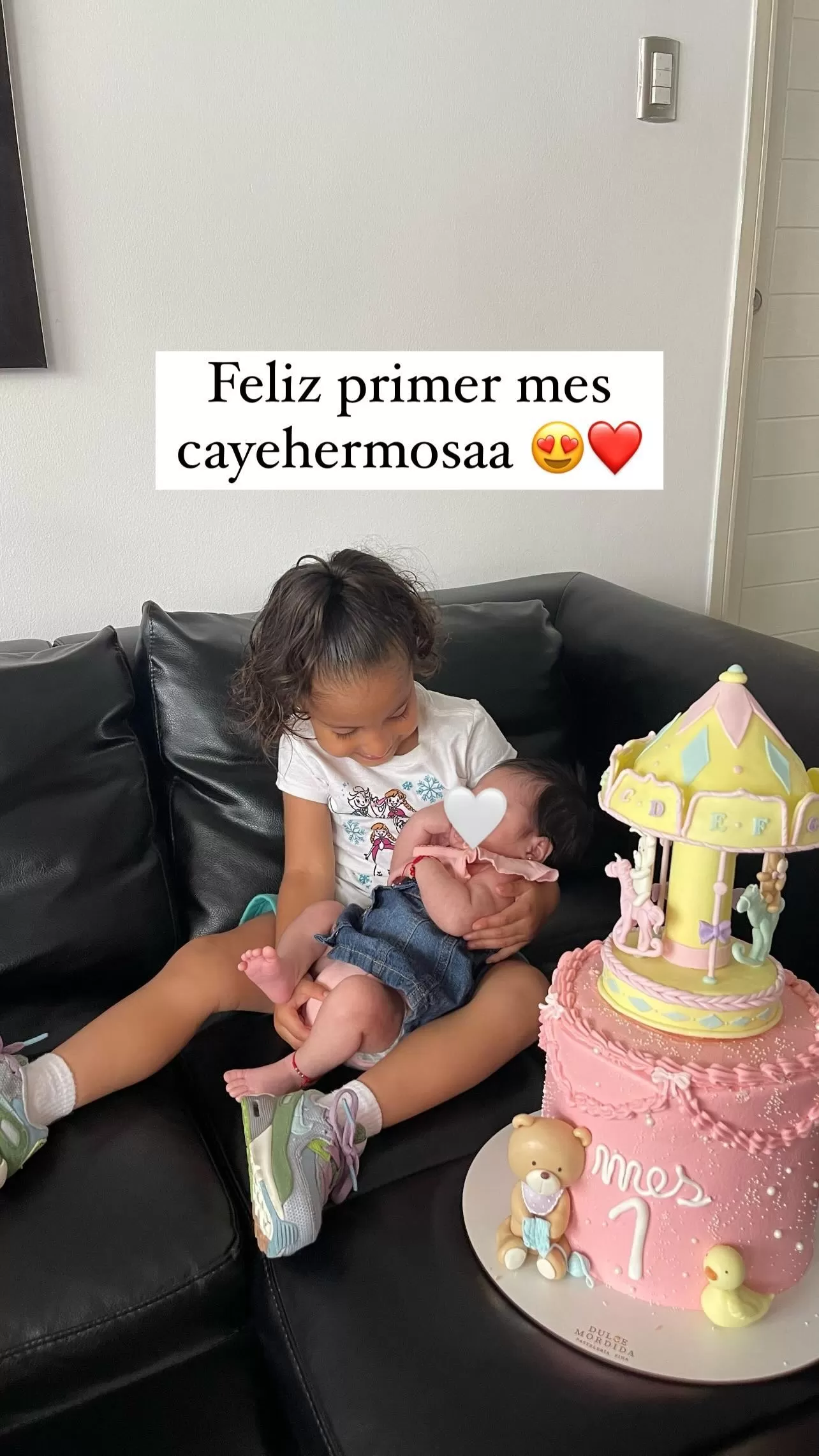 Primera publicación de Samahara Lobatón sobre su hermanita. Fuente: Instagram