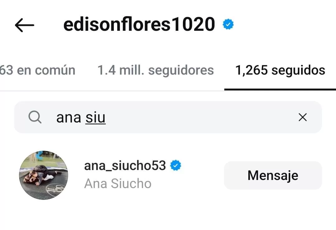 Edison Flores y Ana Siucho se siguen en redes sociales ante rumores de separación. Fuente: Instagram