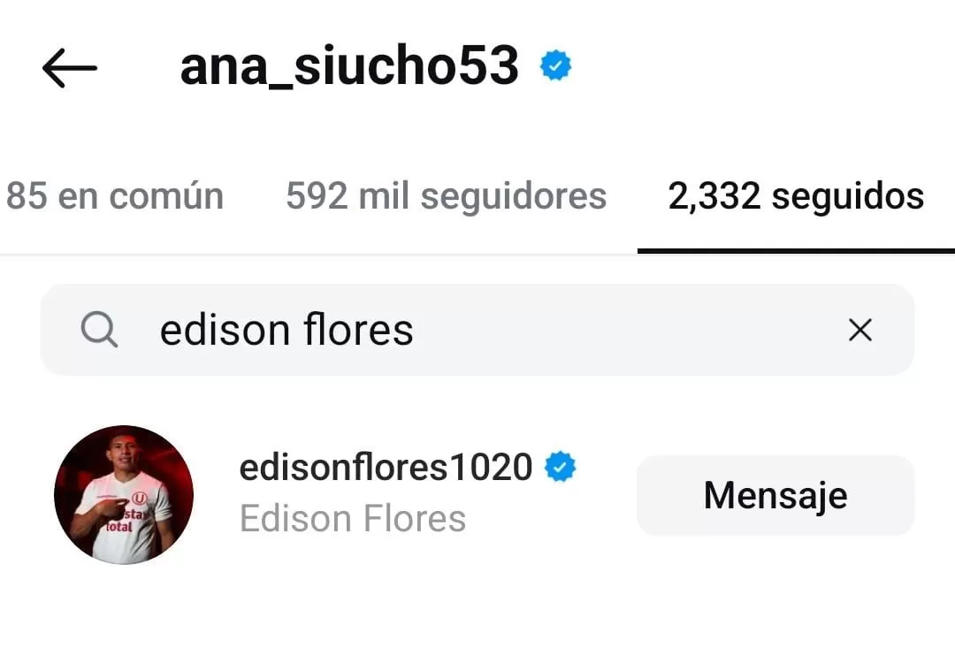 Edison Flores y Ana Siucho se siguen en redes sociales ante rumores de separación. Fuente: Instagram