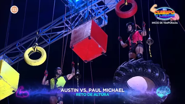 Austin Palao ayudó a Paul Michael tras quedar atrapado en reto de altura. Fuente: AméricaTV