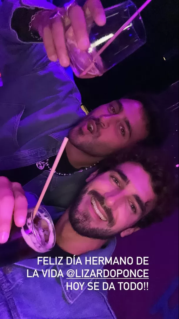 Austin Palao festejando el cumpleaños de Lizardo Ponce. Fuente: Instagram