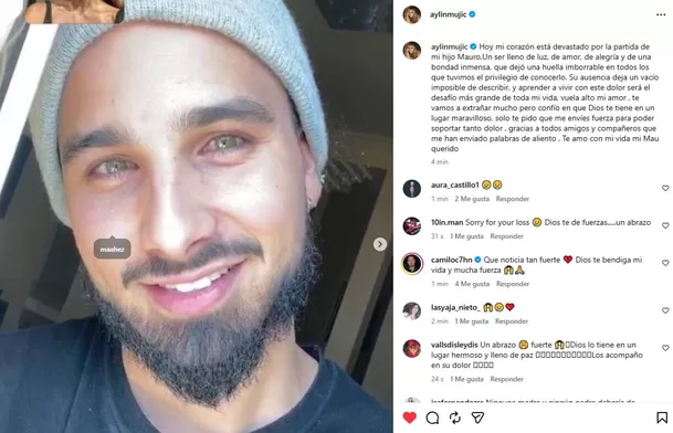 La despedida de Aylín Mujica a su hijo Mauro / IG: @aylinmujic La despedida de Aylín Mujica a su hijo Mauro / IG: @aylinmujic